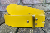 Plain leather 19mm-50mm wide Chicago screw belt with brass plated screws. Choice of 13 colours.