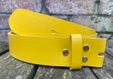 Plain leather 19mm-50mm wide Chicago screw belt with brass plated screws. Choice of 13 colours.
