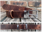 Buffalo leather 30mm wide belt with or without removable zinc chrome plated buckle. Choice of 9 colours