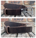 Buffalo leather 30mm wide belt with or without removable zinc chrome plated buckle. Choice of 9 colours
