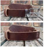 Buffalo leather 30mm wide belt with or without removable zinc chrome plated buckle. Choice of 9 colours