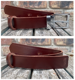 Buffalo leather 30mm wide belt with or without removable zinc chrome plated buckle. Choice of 9 colours