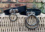 D & o-ring leather choker approx 19mm wide. Choice of 13 colours.