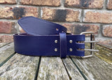 Deep Purple 2 Pronged Indiana Antique Leather Belt. 1 1/2" or 2" wide.