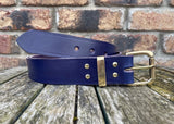 Deep Purple Indiana Antique Leather Belt. Choice of Widths & Buckles.