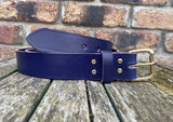 Deep Purple Indiana Antique Leather Belt. Choice of Widths & Buckles.