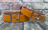 Buckle leather choker 19mm or 25mm wide. Choice of 13 colours.