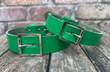 Buckle leather choker 19mm or 25mm wide. Choice of 13 colours.