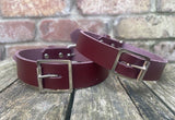 Buckle leather choker 19mm or 25mm wide. Choice of 13 colours.