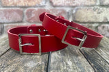 Buckle leather choker 19mm or 25mm wide. Choice of 13 colours.