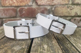 Buckle leather choker 19mm or 25mm wide. Choice of 13 colours.