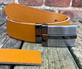 Plain Leather Belt with or without T-Line Plate Style Removable Buckle