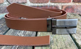 Plain Leather Belt with or without T-Line Plate Style Removable Buckle