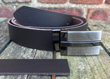 Plain Leather Belt with or without T-Line Plate Style Removable Buckle