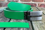 Plain Leather Belt with or without T-Line Plate Style Removable Buckle