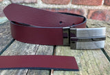 Plain Leather Belt with or without T-Line Plate Style Removable Buckle