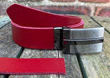 Plain Leather Belt with or without T-Line Plate Style Removable Buckle