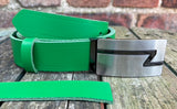 Plain Leather Belt with or without Z-Line Plate Style Removable Buckle