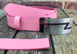 Plain Leather Belt with or without Z-Line Plate Style Removable Buckle