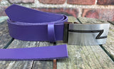 Plain Leather Belt with or without Z-Line Plate Style Removable Buckle