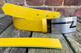 Plain Leather Belt with or without Z-Line Plate Style Removable Buckle