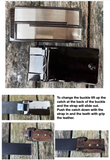 Plain Leather Belt with or without Double Line Plate Style Removable Buckle