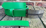 Plain Leather Belt with or without Single Line Plate Style Removable Buckle