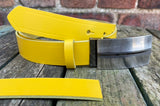 Plain Leather Belt with or without Single Line Plate Style Removable Buckle