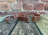 Heart ring leather choker 10mm or 19mm wide. Choice of 13 colours.