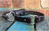 Heart ring leather choker 10mm or 19mm wide. Choice of 13 colours.