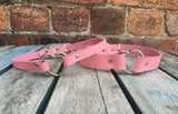 Heart ring leather choker 10mm or 19mm wide. Choice of 13 colours.