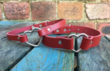 Heart ring leather choker 10mm or 19mm wide. Choice of 13 colours.