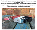 Heart ring leather choker 10mm or 19mm wide. Choice of 13 colours.