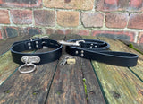 Lockable D & O-ring Leather Choker with or without leash