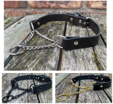 Martingale Chain Leather Choker