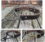 Martingale Chain Leather Choker