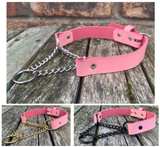 Martingale Chain Leather Choker