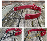 Martingale Chain Leather Choker
