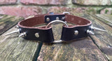 Spiked o-ring leather choker approx 19mm wide. Choice of 13 colours and spike size.