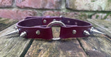 Spiked o-ring leather choker approx 19mm wide. Choice of 13 colours and spike size.