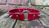 Spiked o-ring leather choker approx 19mm wide. Choice of 13 colours and spike size.