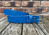 Ocean Reef Blue Indiana Antique Leather Belt. Choice of Widths & Buckles.