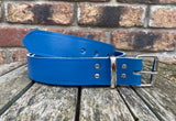 Ocean Reef Blue Indiana Antique Leather Belt. Choice of Widths & Buckles.