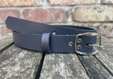 Plain leather 25mm wide belt with nickle plated steel buckle. Choice of 13 colours SBF24C