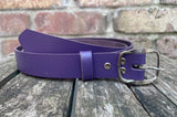 Plain leather 25mm wide belt with nickle plated steel buckle. Choice of 13 colours SBF24C