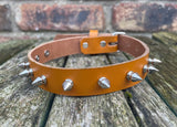 Leather Spiked Choker 1/2" to 2" spikes