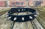 Leather Spiked Choker 1/2" to 2" spikes