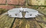 Spiked heart ring leather choker approx 19mm wide. Choice of 13 colours and spike size.