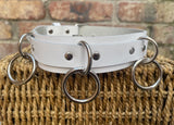 Leather triple o-ring choker 32mm wide locking or non locking. Choice of 13 colours.