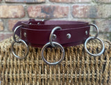 Leather triple o-ring choker 32mm wide locking or non locking. Choice of 13 colours.